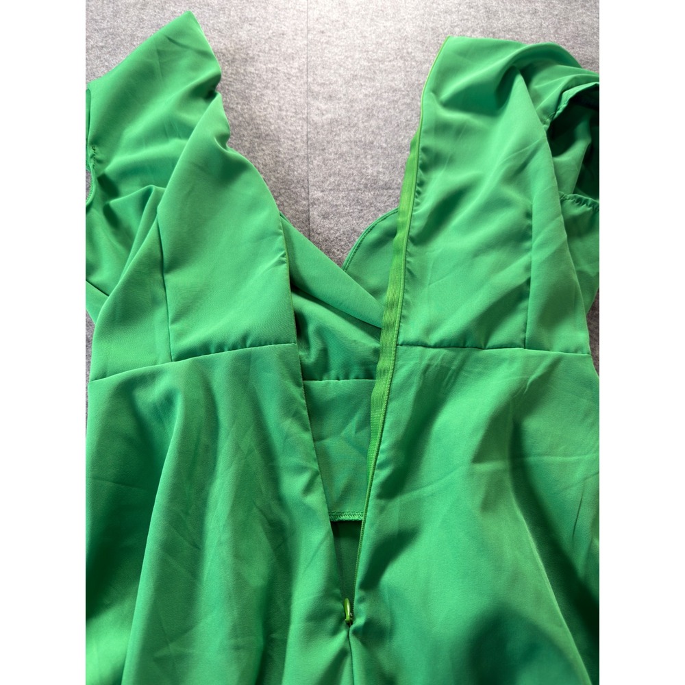 Unbranded Swing Dress Women Medium Green 1950s Rockabilly Fit and Flare Midi - Picture 13 of 14